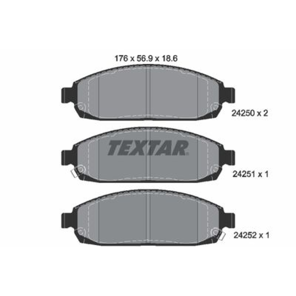 Комплект гальмівних колодок з 4 шт. дисків Textar 2425001