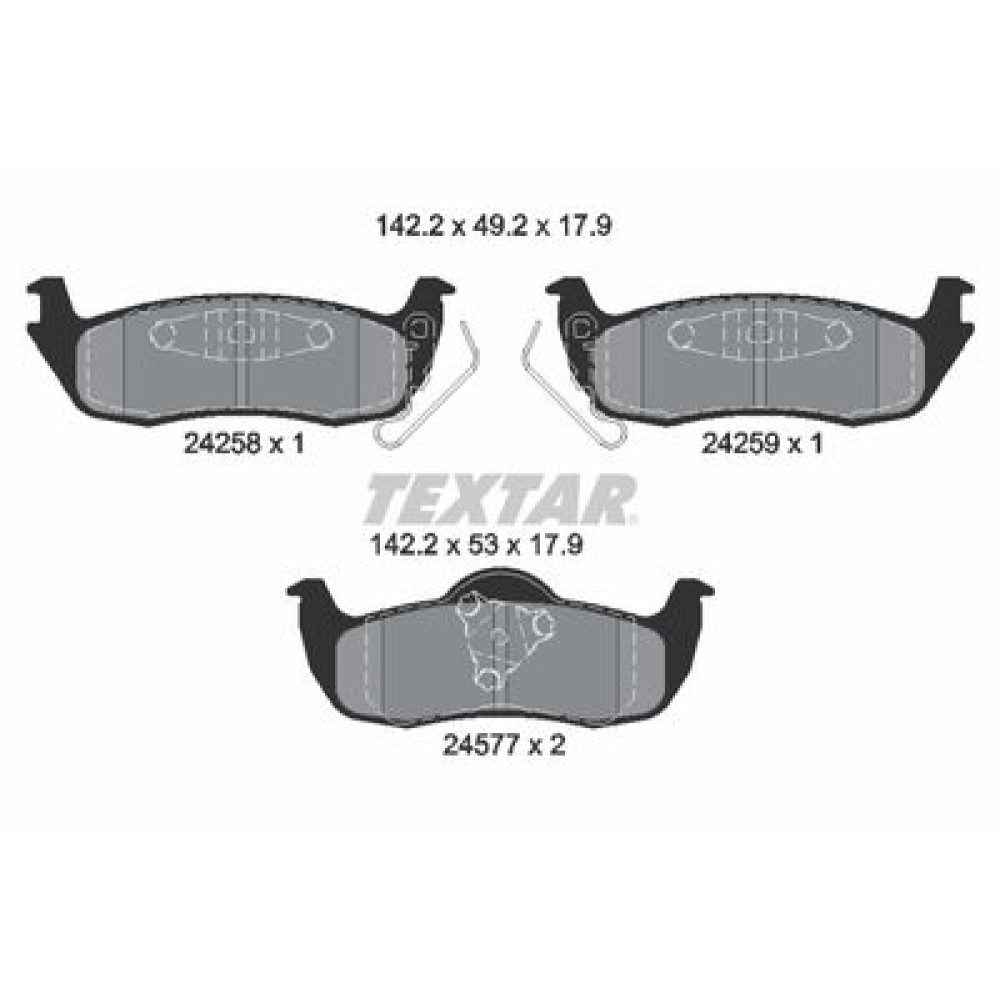 Комплект тормозных колодок из 4 шт. дисков Textar 2425801