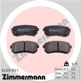 Колодки гальмівні дискові, комплект задні ZIMMERMANN 243201551