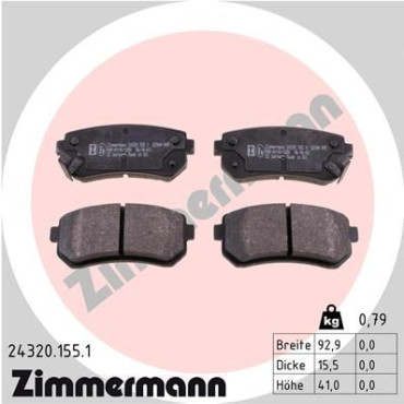 Колодки гальмівні дискові, комплект задні ZIMMERMANN 243201551