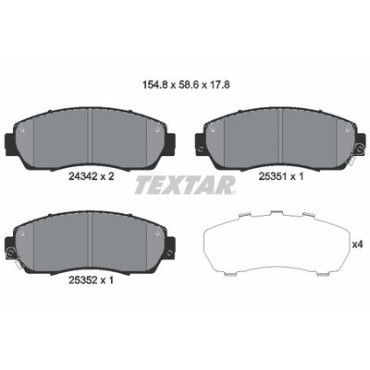 Комплект тормозных колодок из 4 шт. дисков Textar 2434201