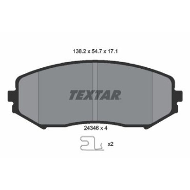 Комплект гальмівних колодок з 4 шт. дисків Textar 2434601