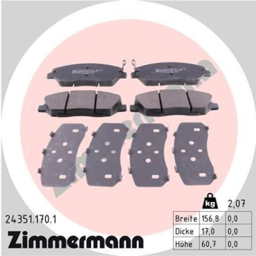 Колодки гальмівні дискові, комплект ZIMMERMANN 243511701
