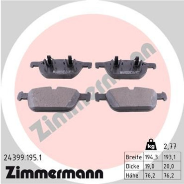 Колодки гальмівні дискові, комплект ZIMMERMANN 243991951