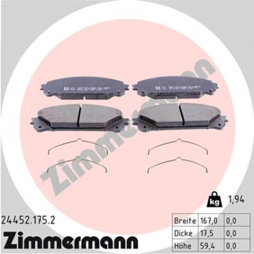 Колодки гальмівні дискові, комплект ZIMMERMANN 244521752