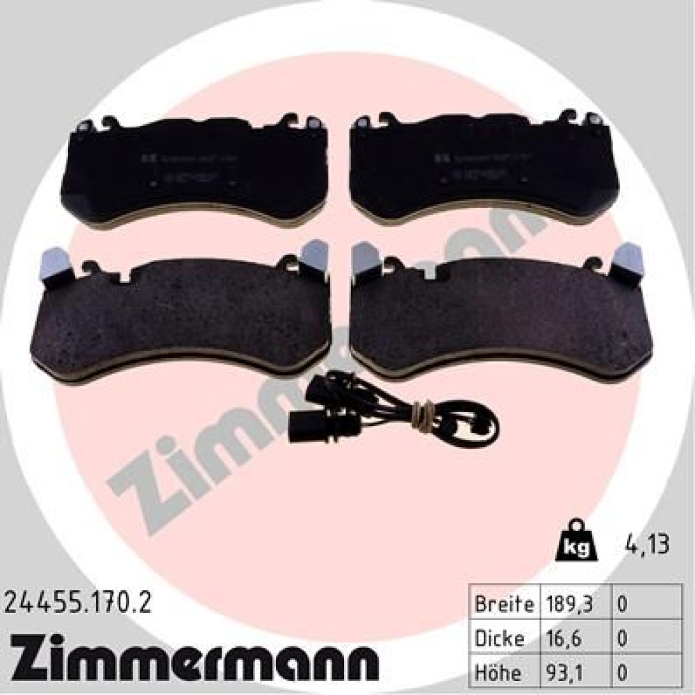 Колодки тормозные дисковые ZIMMERMANN 244551702