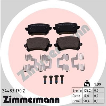 Колодки гальмівні дискові, комплект ZIMMERMANN 244831702