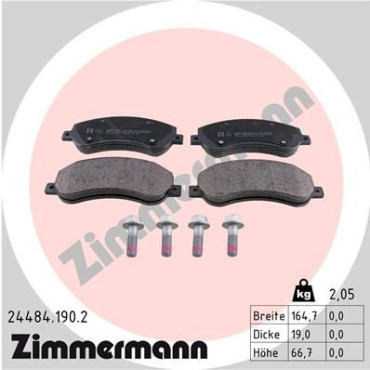 Колодки гальмівні дискові, комплект ZIMMERMANN 244841902