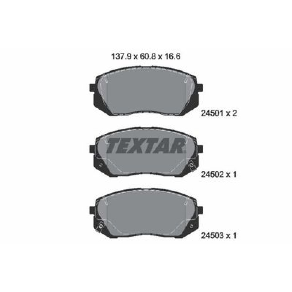 Комплект гальмівних колодок з 4 шт. дисків Textar 2450101