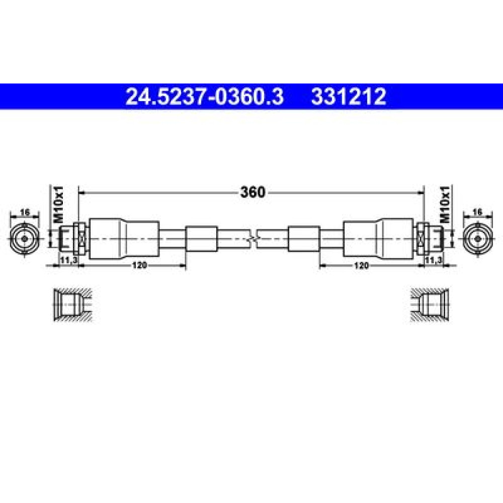 Шланг гальмівний ATE 24523703603