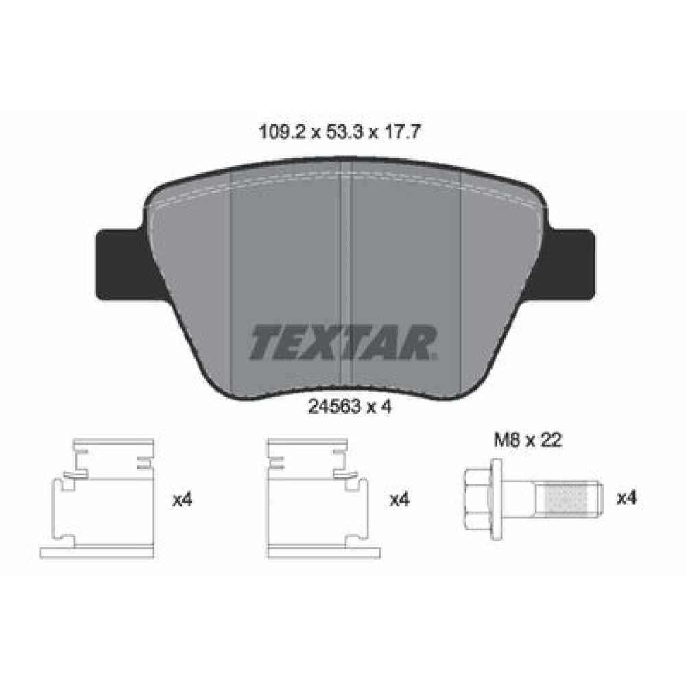 Комплект гальмівних колодок з 4 шт. дисків Textar 2456301