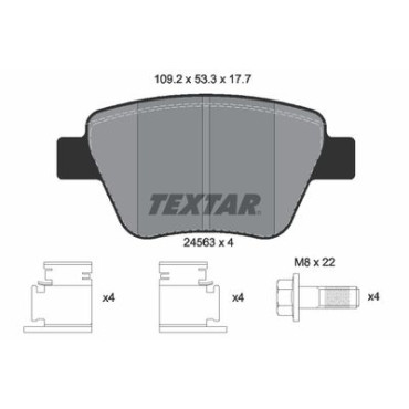 Комплект гальмівних колодок з 4 шт. дисків Textar 2456301