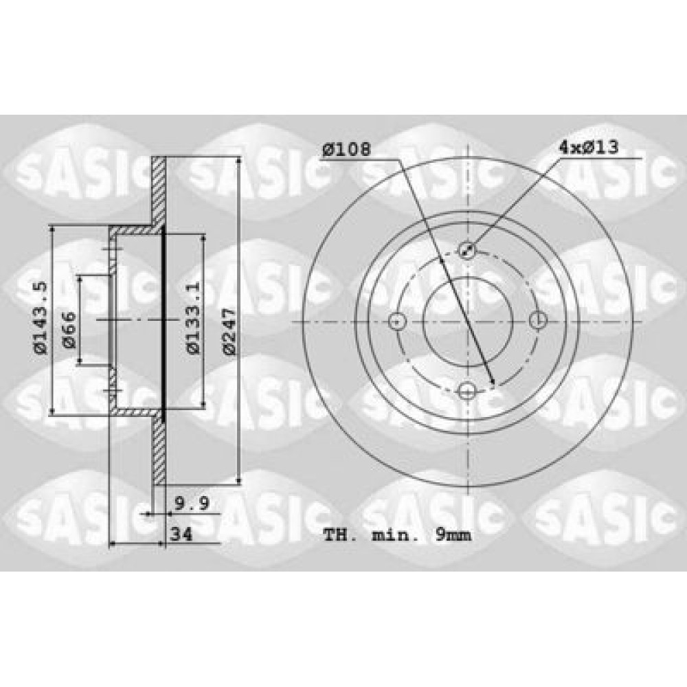 Диск тормозной SASIC 2464894j
