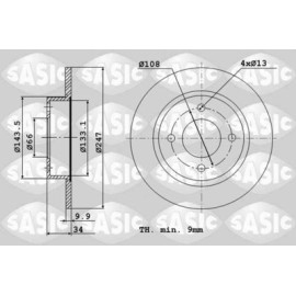 Диск тормозной SASIC 2464894j