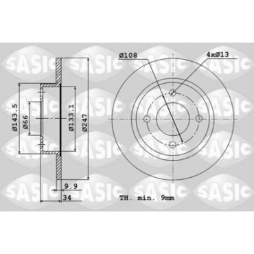 Диск тормозной SASIC 2464894j