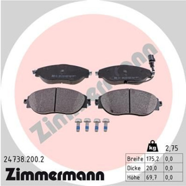 Колодки гальмівні дискові комплект ZIMMERMANN 247382002