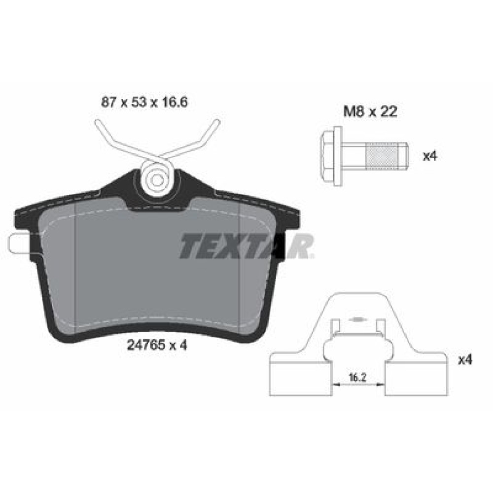 Комплект тормозных колодок из 4 шт. дисков Textar 2476501