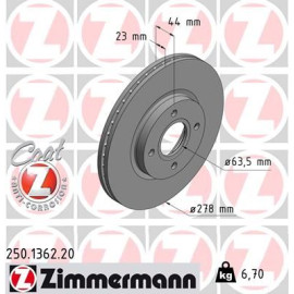 Диск гальмівний Coat Z ZIMMERMANN 250136220