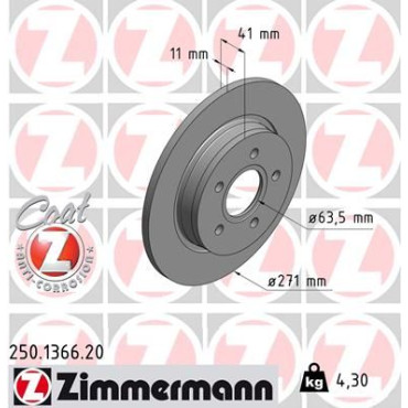 Диск гальмівний ZIMMERMANN 250136620