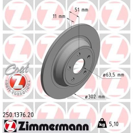 ZIMMERMANN 250137620 Диск гальмівний ZIMMERMANN 250137620