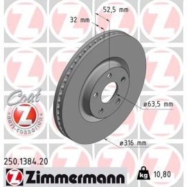 Диск тормозной ZIMMERMANN 250138420