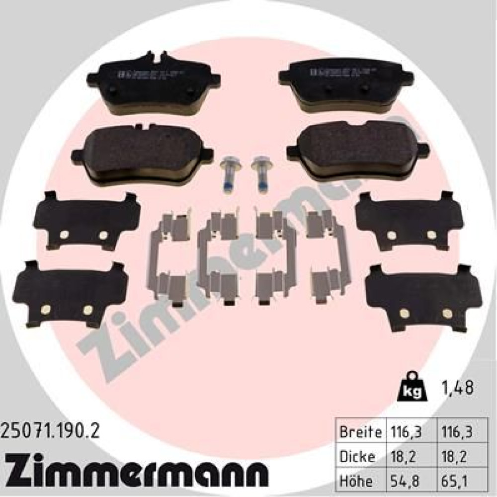 Колодки гальмівні дискові, комплект ZIMMERMANN 250711902