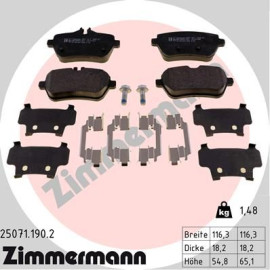ZIMMERMANN 250711902 Колодки тормозные дисковые, комплект ZIMMERMANN 250711902