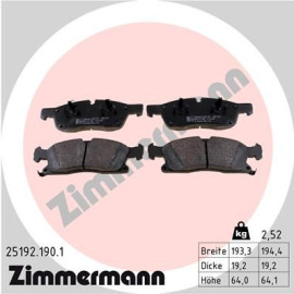 Колодки гальмівні дискові, комплект ZIMMERMANN 251921901