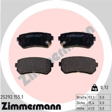 Колодки гальмівні дискові, комплект ZIMMERMANN 252921551