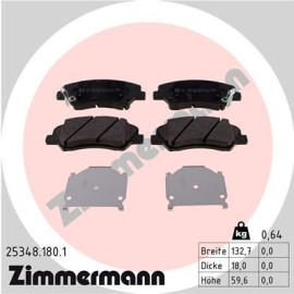 Колодки тормозные дисковые, комплект ZIMMERMANN 253481801