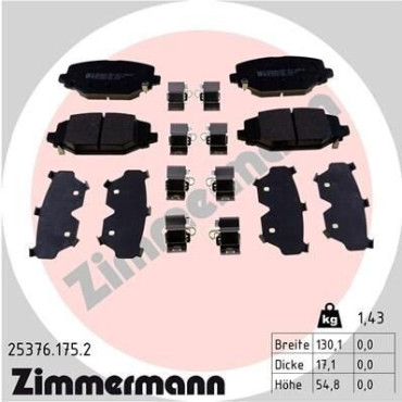 Колодки тормозные дисковые, комплект ZIMMERMANN 253761752