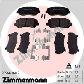 Колодки гальмівні дискові, комплект передні ZIMMERMANN 255641602