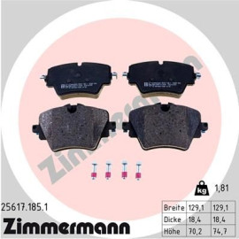 Колодки тормозные дисковые, комплект передние ZIMMERMANN 256171851