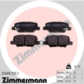 Колодки дисковые тормозные задние комплект ZIMMERMANN 256881501