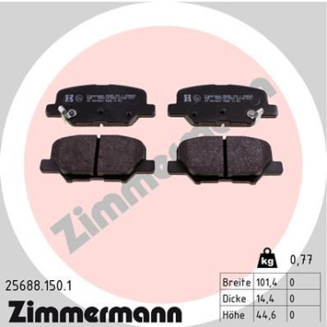 Колодки дисковые тормозные задние комплект ZIMMERMANN 256881501