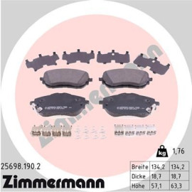 Колодки тормозные дисковые, комплект ZIMMERMANN 256981902