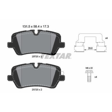Комплект тормозных колодок из 4 шт. дисков Textar 2572001