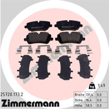 Колодки тормозные дисковые, комплект ZIMMERMANN 257201732