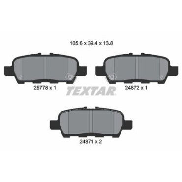 Комплект тормозных колодок из 4 шт. дисков Textar 2577801
