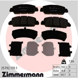 ZIMMERMANN 257921701 Колодки тормозные дисковые, комплект ZIMMERMANN 257921701