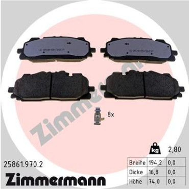 Колодки гальмівні дискові, комплект ZIMMERMANN 258619702