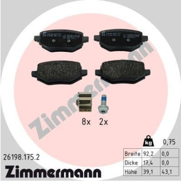 Колодки гальмівні дискові, комплект ZIMMERMANN 261981752