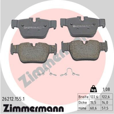 Колодки гальмівні дискові, комплект ZIMMERMANN 262121551