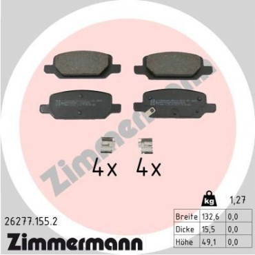 Колодки тормозные дисковые, комплект ZIMMERMANN 262771552