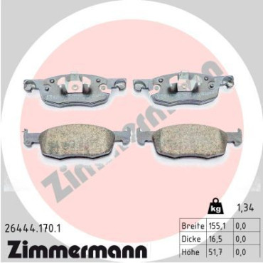 Колодки гальмівні ZIMMERMANN 264441701
