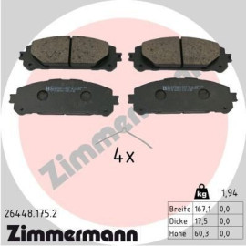 Колодки тормозные дисковые, комплект ZIMMERMANN 264481752