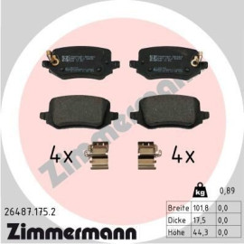 ZIMMERMANN 264871752 Колодки гальмівні дискові, комплект ZIMMERMANN 264871752