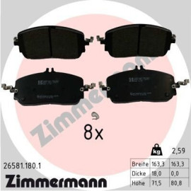 Колодки тормозные дисковые, комплект ZIMMERMANN 265811801