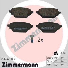 Колодки тормозные дисковые, комплект ZIMMERMANN 266541702