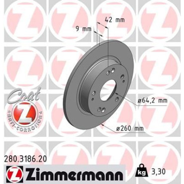 Диск гальмівний ZIMMERMANN 280318620